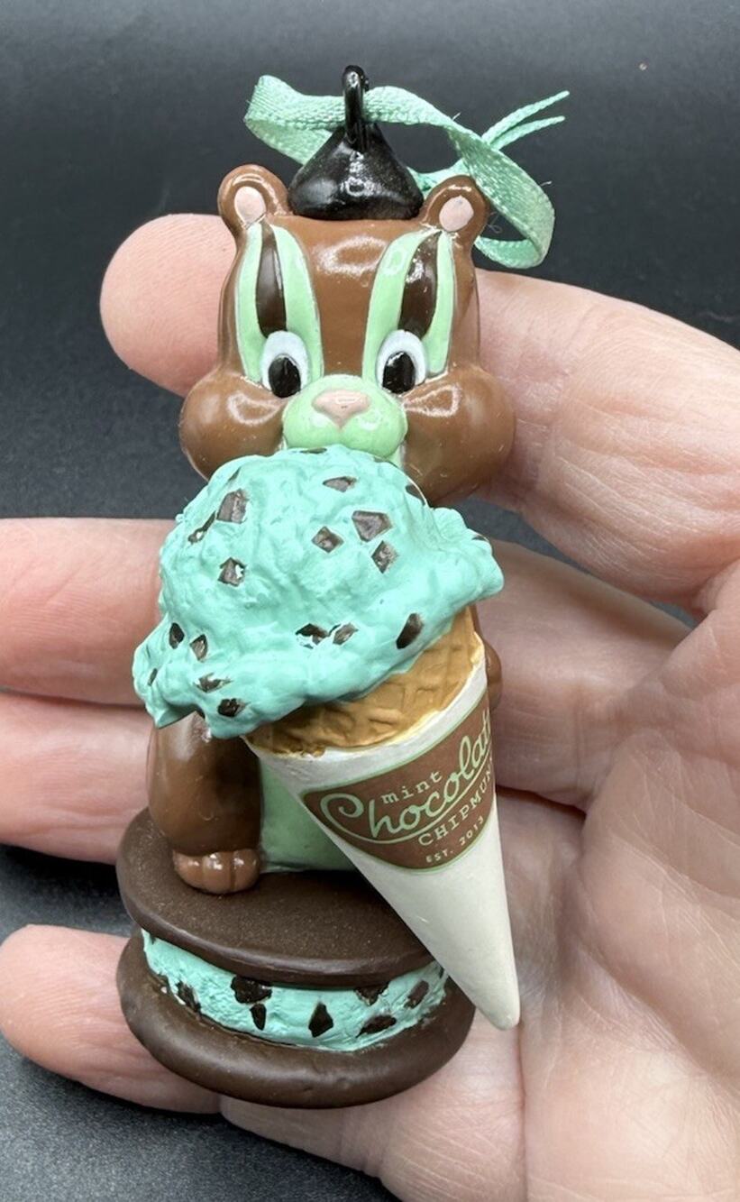 Hallmark Ornament Mint Chocolate Chipmunk W Ice Cream Cone Cookie No Box LO20